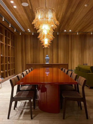 Murano Chandelier – 52 glass leaves – Amber - Zonesus