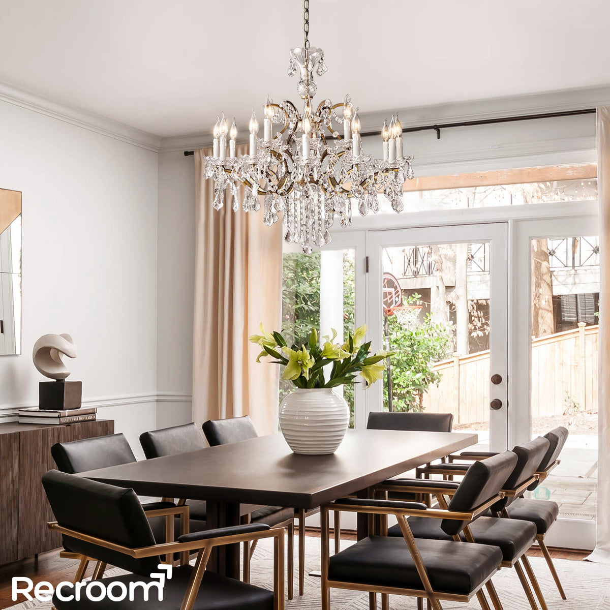 Rococonut Crystal Outdoor Chandelier 33” - Zonesus