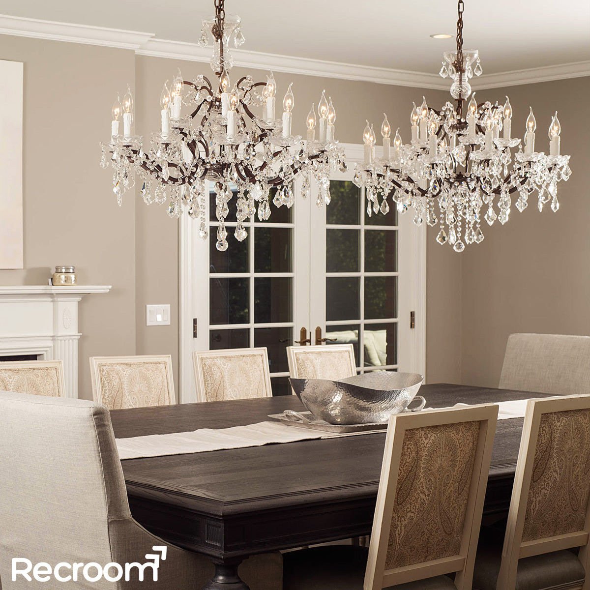 Rococonut Crystal Outdoor Chandelier 33” - Zonesus