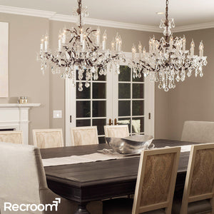 Rococonut Crystal Outdoor Chandelier 33” - Zonesus