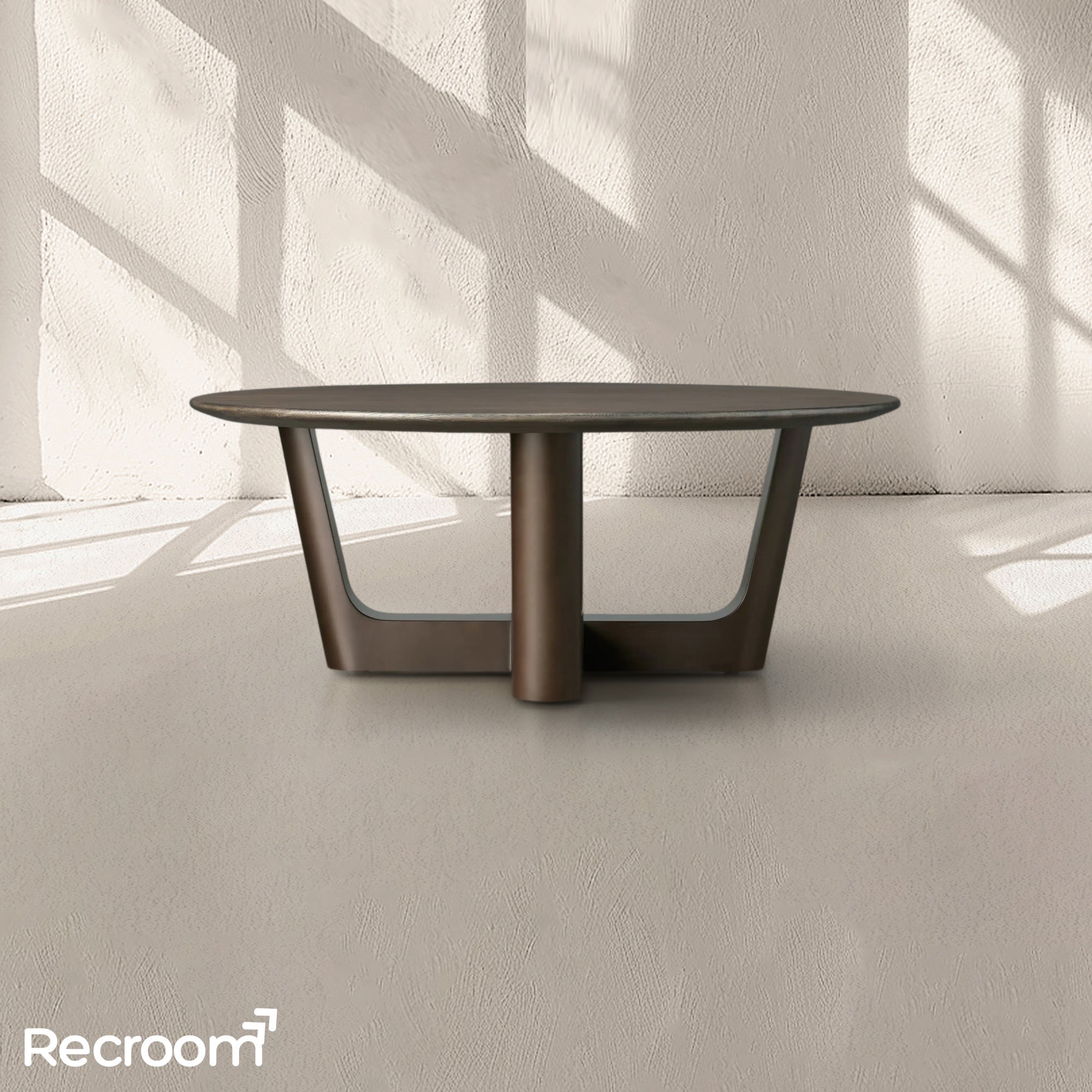 San Germani Round Wood Coffee Table with Rennes Base - Zonesus