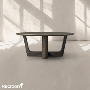 San Germani Round Wood Coffee Table with Rennes Base - Zonesus