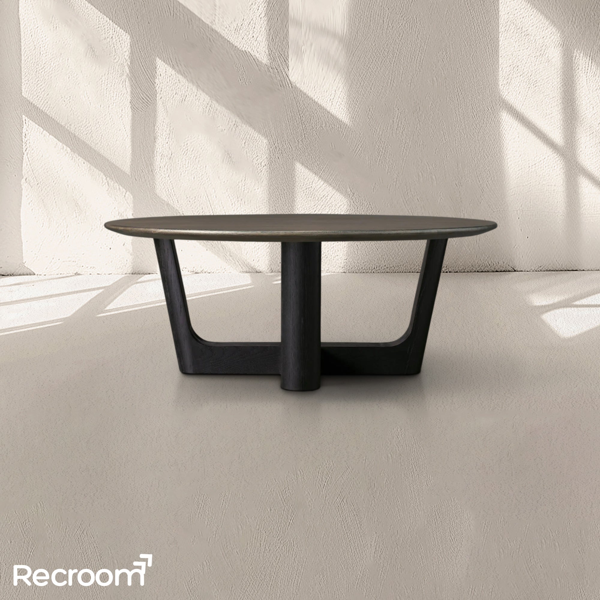 San Germani Round Wood Coffee Table with Rennes Base - Zonesus