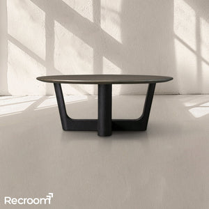 San Germani Round Wood Coffee Table with Rennes Base - Zonesus