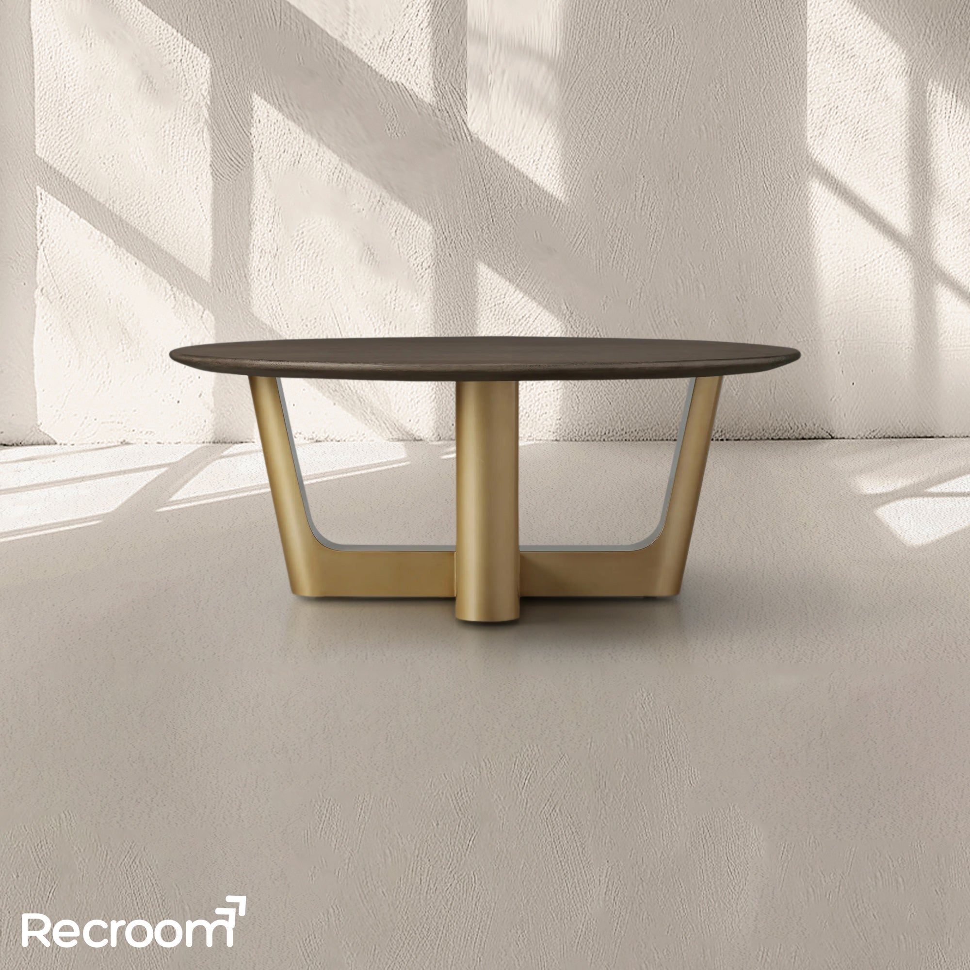 San Germani Round Wood Coffee Table with Rennes Base - Zonesus