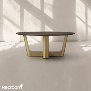 San Germani Round Wood Coffee Table with Rennes Base - Zonesus