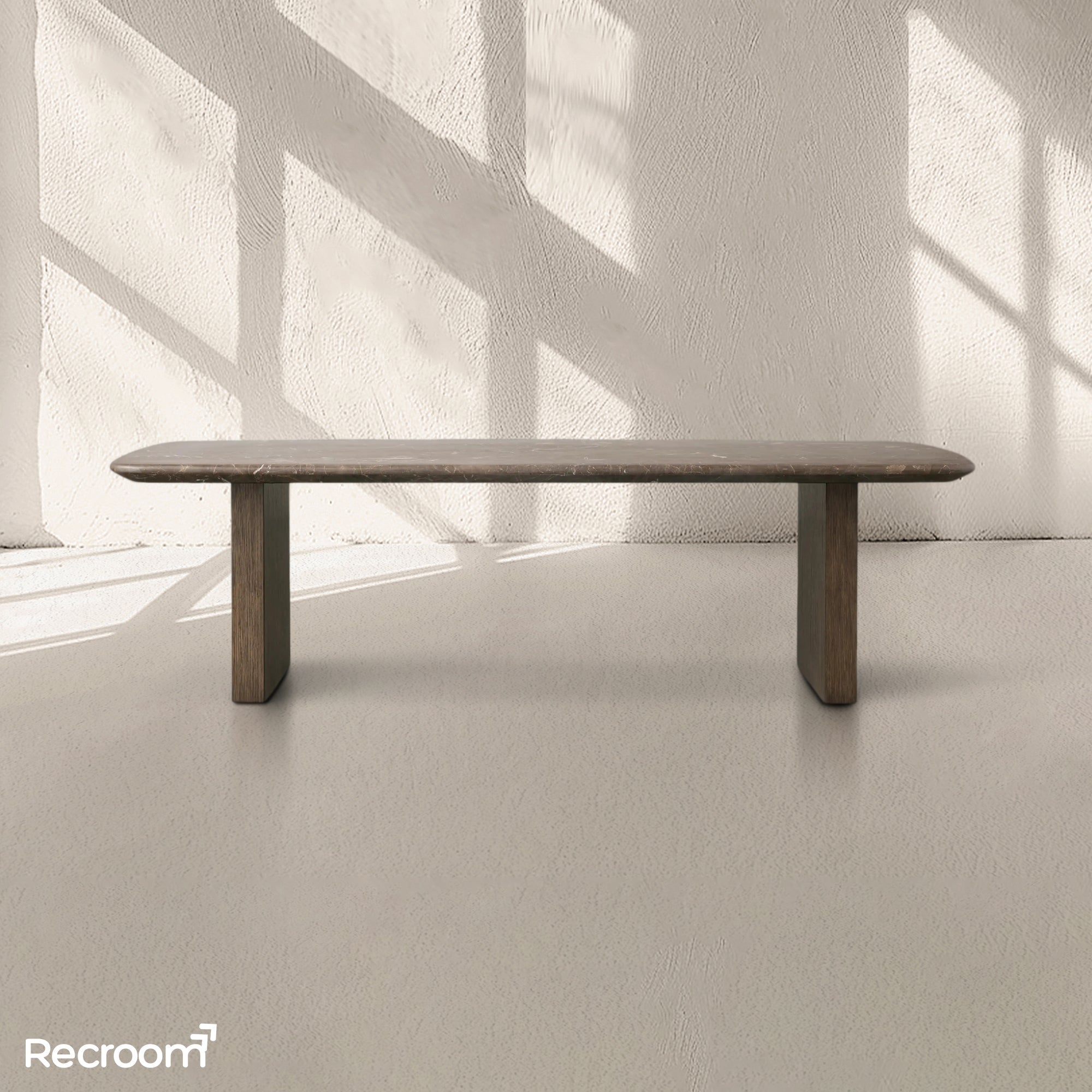San Germani 72" Stone Coffee Table with Clement Base in Espresso - Zonesus