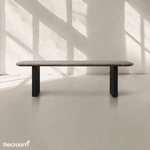 San Germani 72" Stone Coffee Table with Clement Base in Espresso - Zonesus