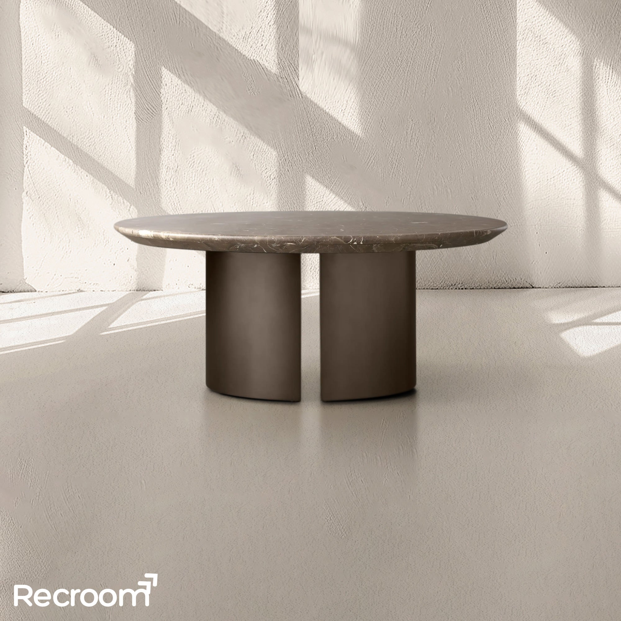 San Germani Round Coffee Table with Metal Dauphine Base - Zonesus