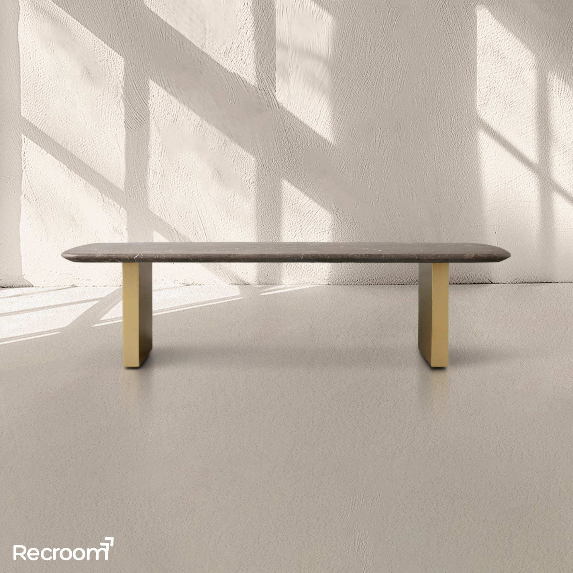 San Germani 72" Stone Coffee Table with Clement Base in Espresso - Zonesus