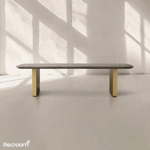 San Germani 72" Stone Coffee Table with Clement Base in Espresso - Zonesus