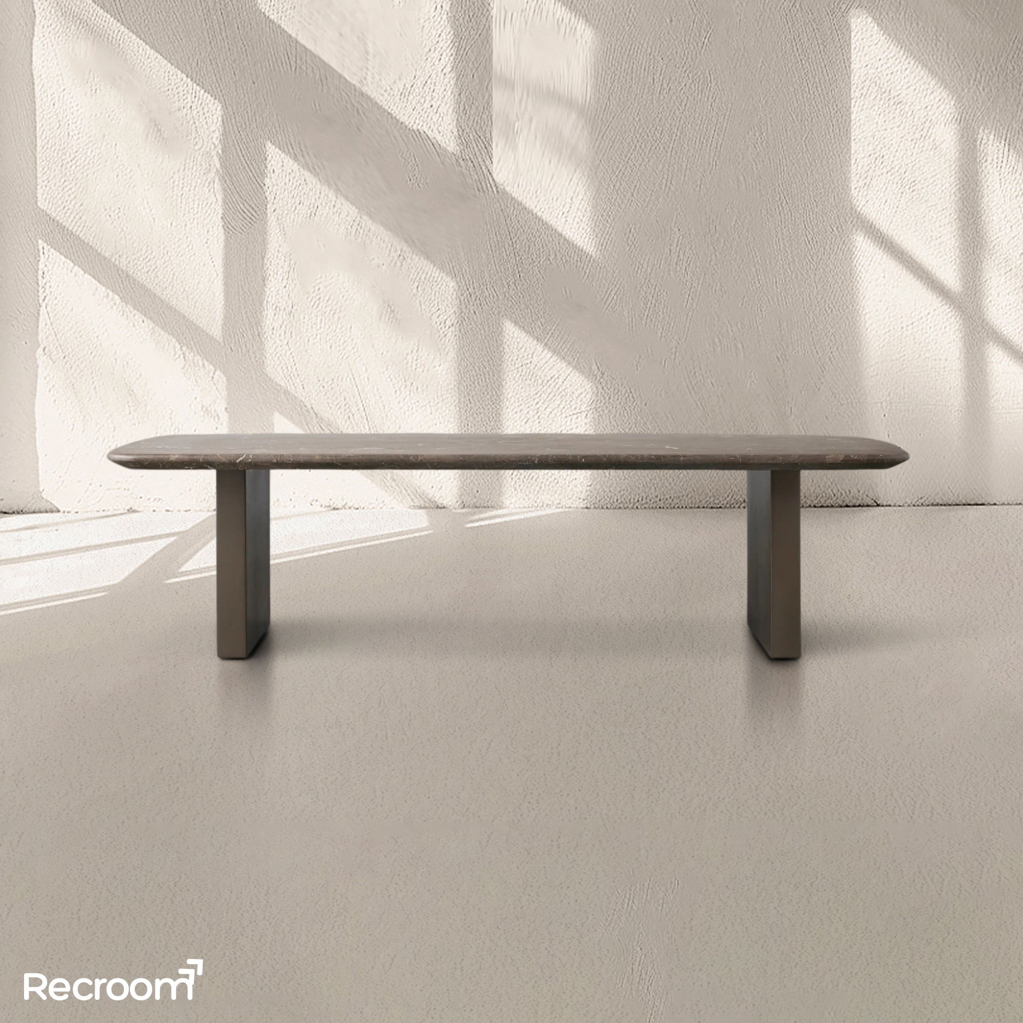 San Germani 72" Stone Coffee Table with Clement Base in Espresso - Zonesus