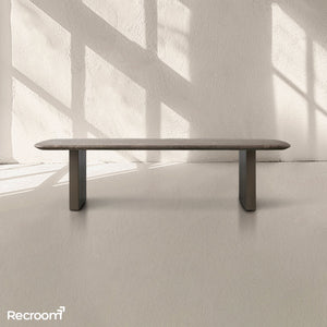 San Germani 72" Stone Coffee Table with Clement Base in Espresso - Zonesus