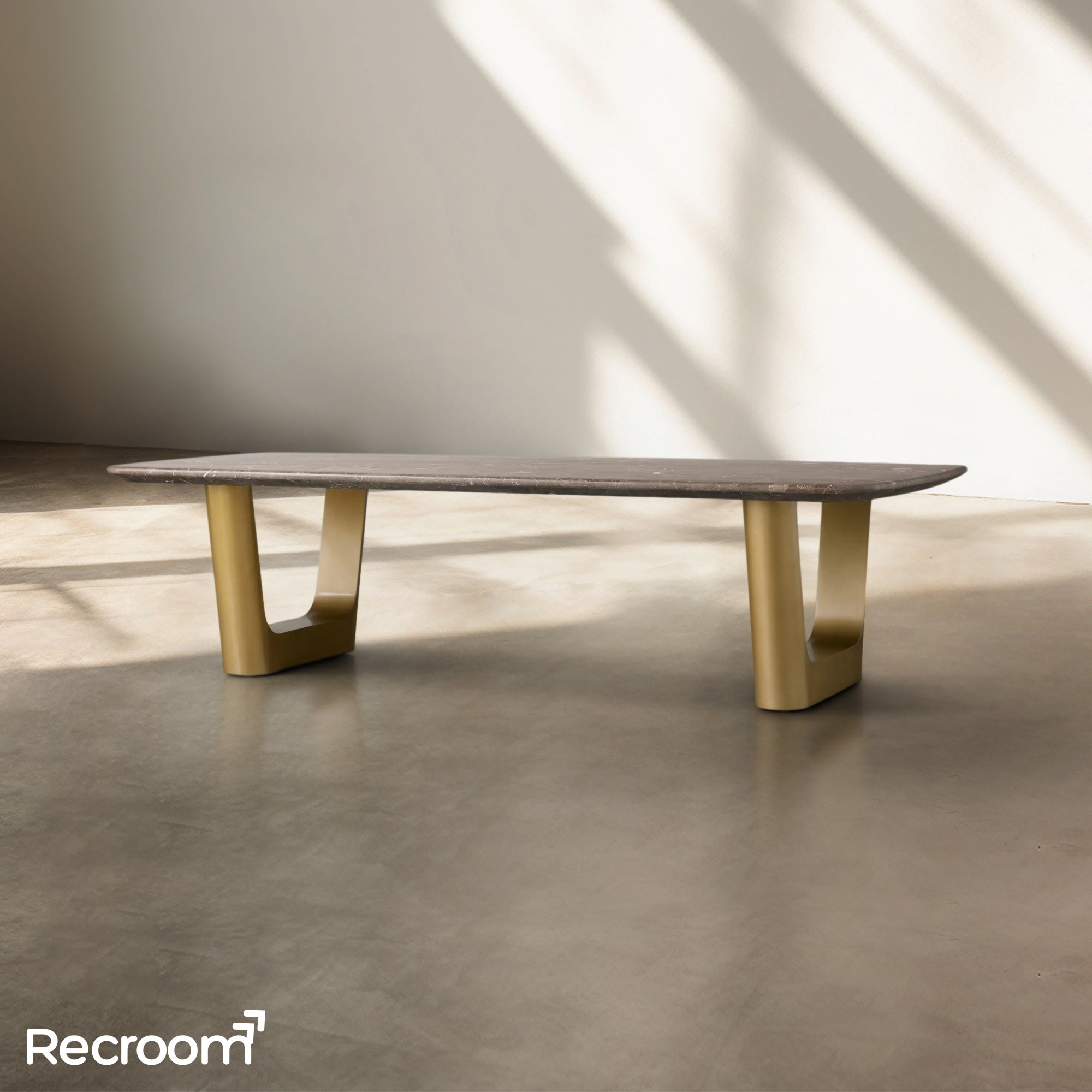 San Germani 72" Stone Coffee Table with Rennes Base in Espresso - Zonesus