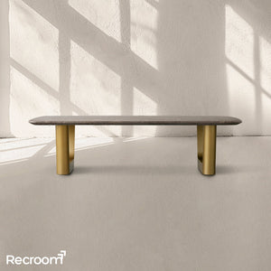 San Germani 72" Stone Coffee Table with Rennes Base in Espresso - Zonesus