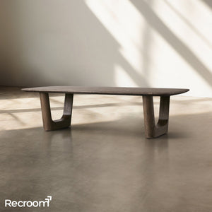 San Germani 72" Stone Coffee Table with Rennes Base in Espresso - Zonesus