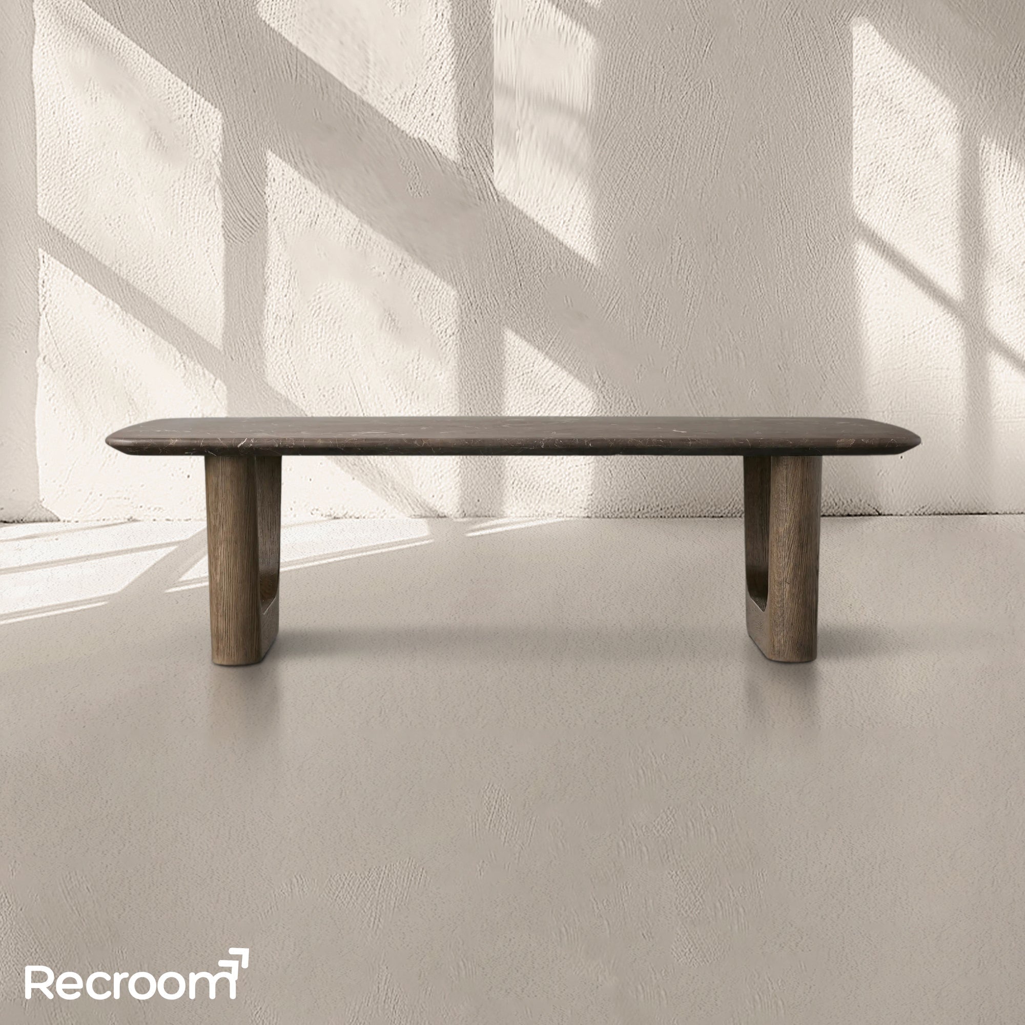 San Germani 72" Stone Coffee Table with Rennes Base in Espresso - Zonesus