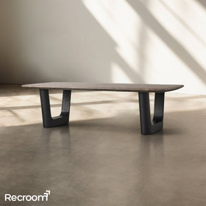 San Germani 72" Stone Coffee Table with Rennes Base in Espresso - Zonesus