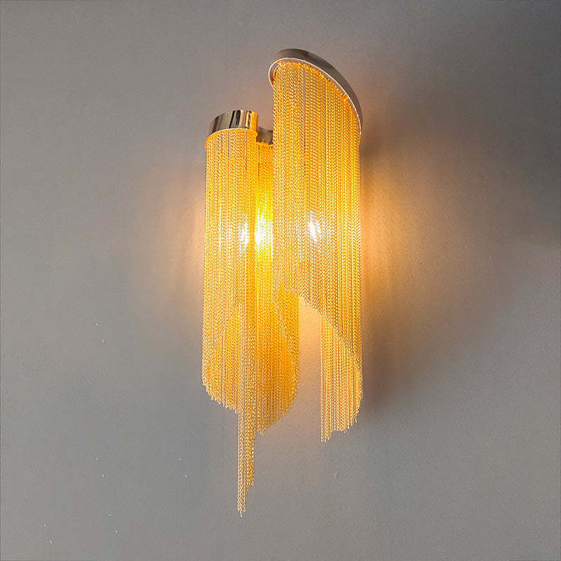 Fiona Aluminum Chain Tassel Wall Sconce - Zonesus