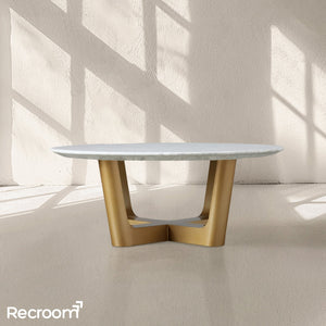 San Germani Round Stone Coffee Table with Rennes Base - Zonesus