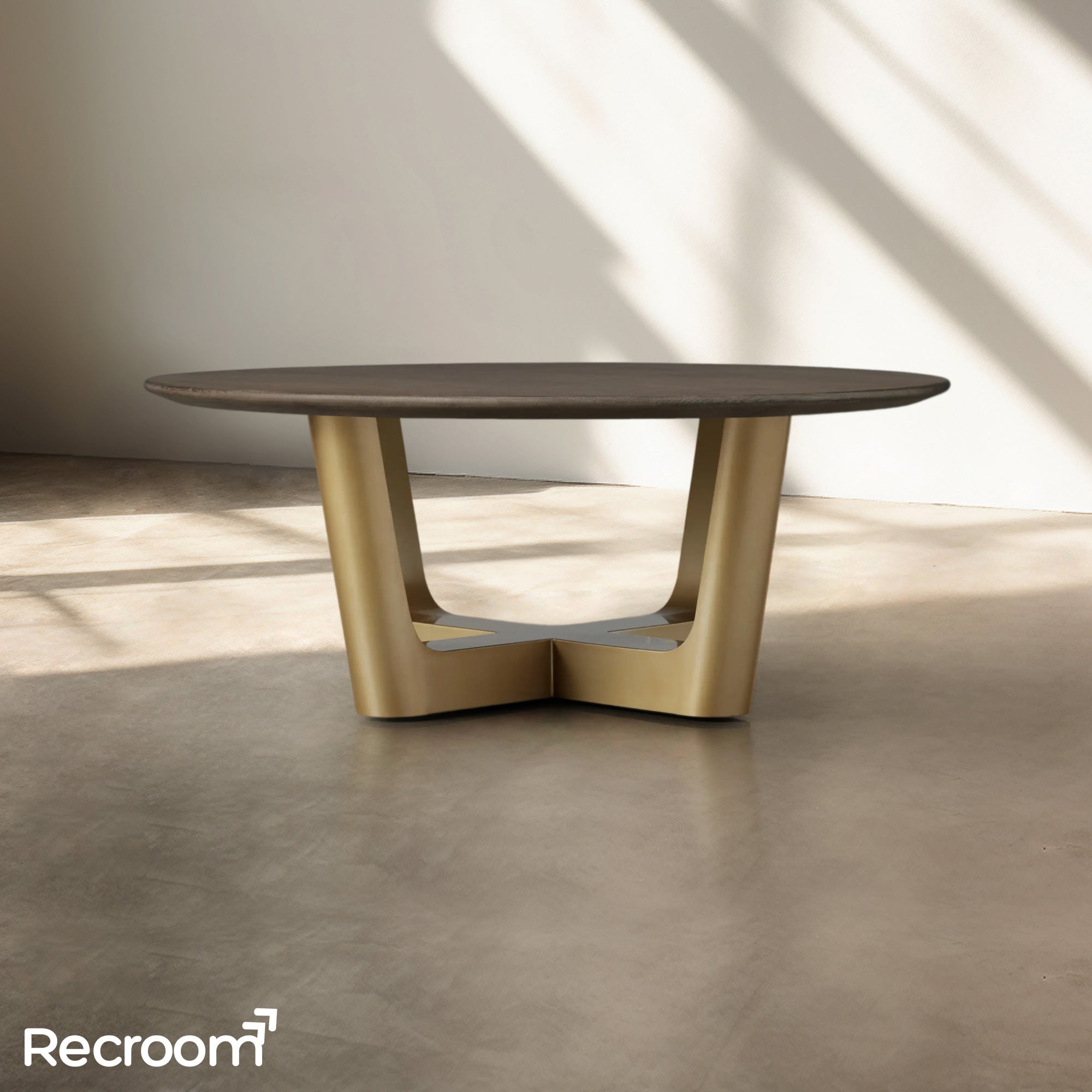 San Germani Round Wood Coffee Table with Rennes Base - Zonesus