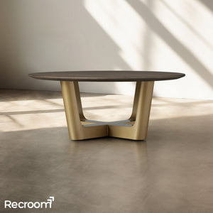 San Germani Round Wood Coffee Table with Rennes Base - Zonesus