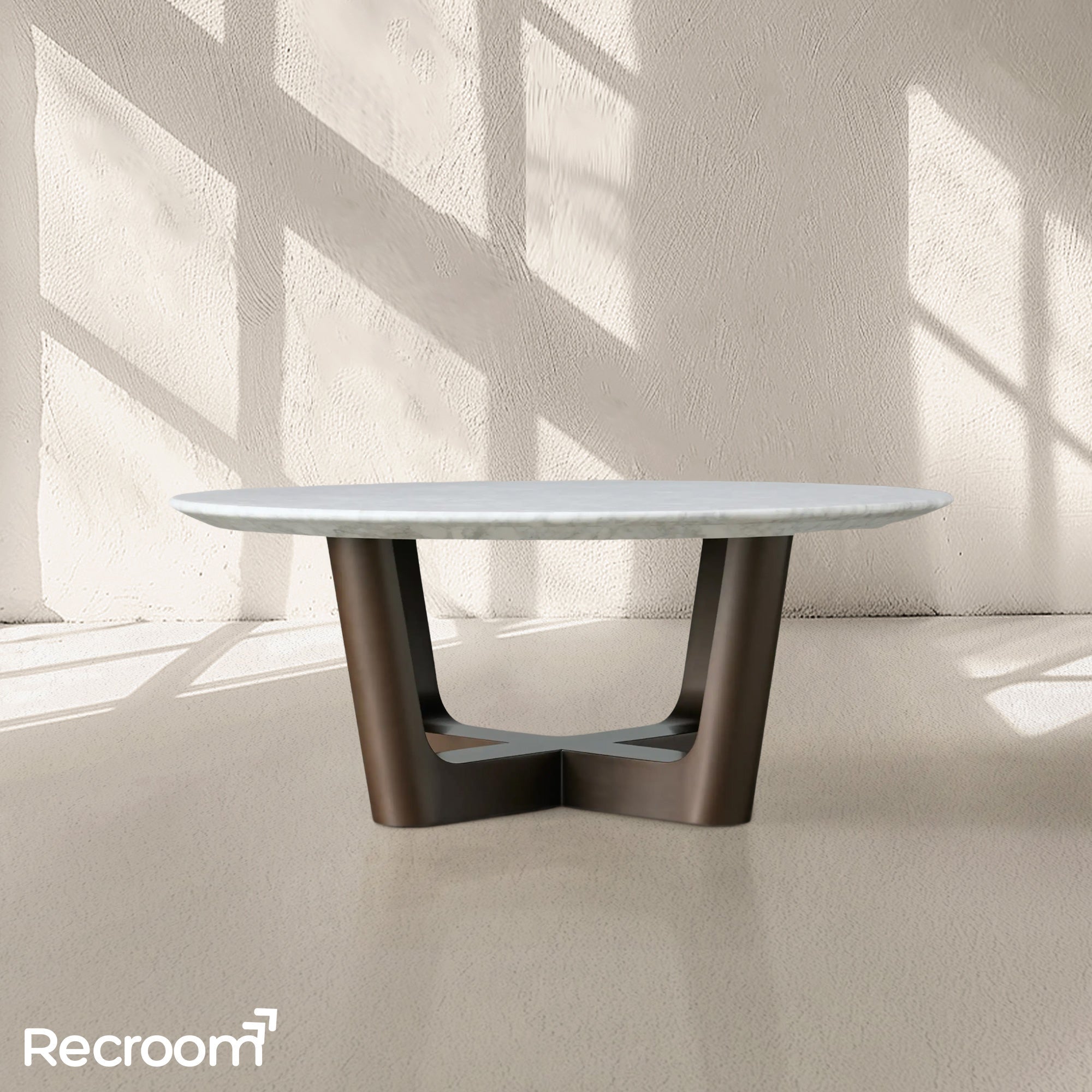 San Germani Round Stone Coffee Table with Rennes Base - Zonesus