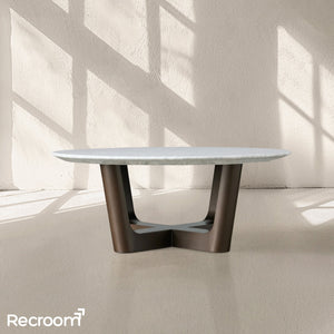San Germani Round Stone Coffee Table with Rennes Base - Zonesus