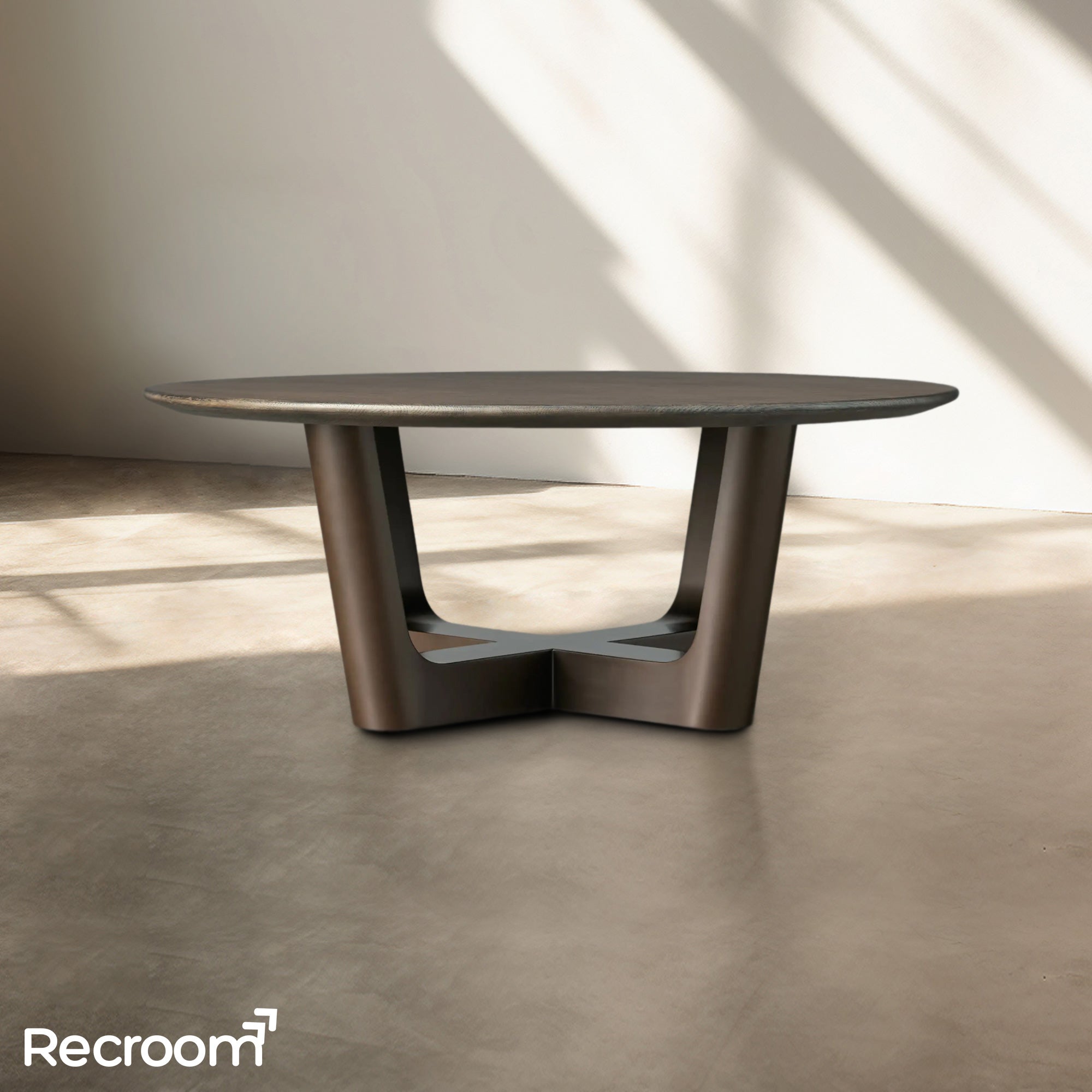 San Germani Round Wood Coffee Table with Rennes Base - Zonesus