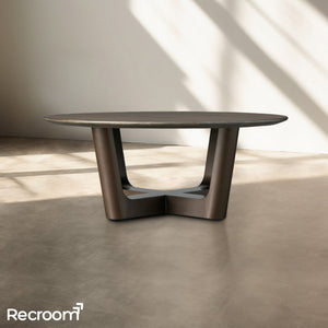 San Germani Round Wood Coffee Table with Rennes Base - Zonesus