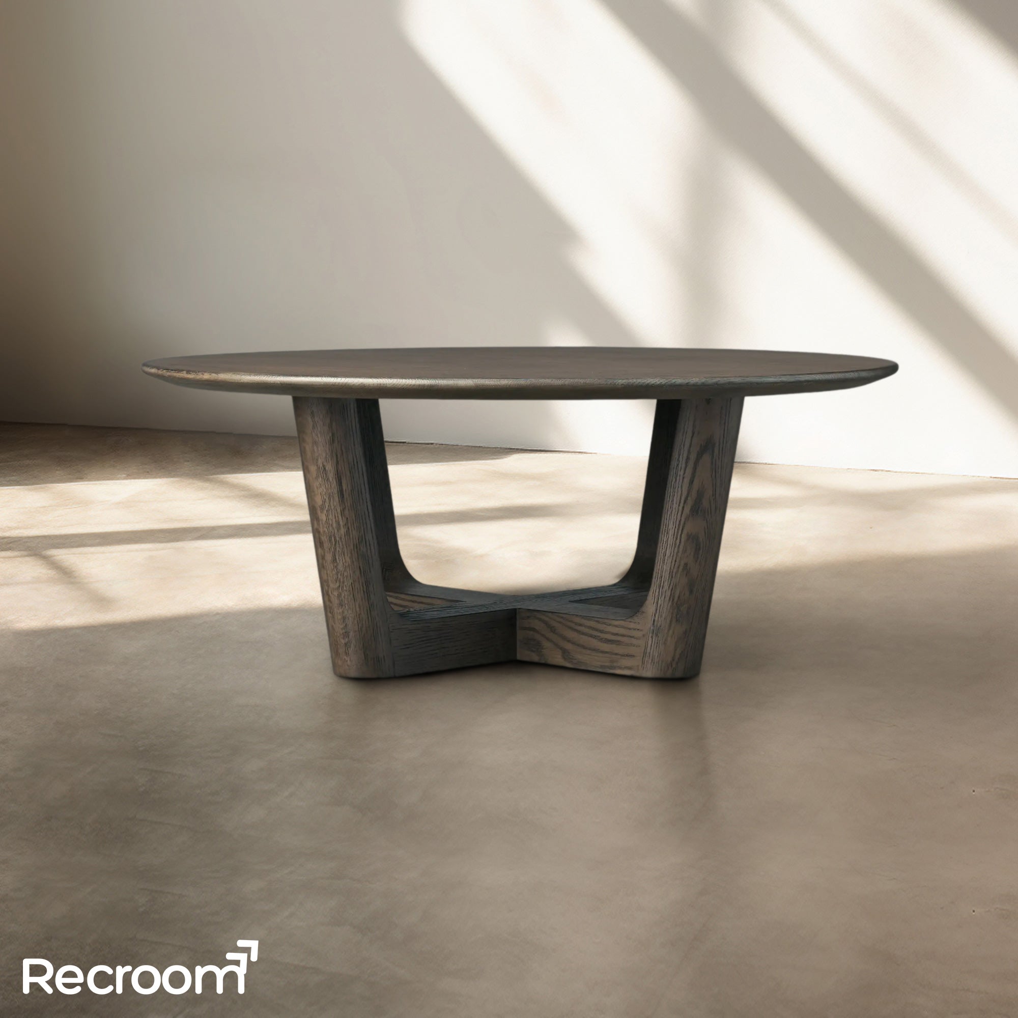 San Germani Round Wood Coffee Table with Rennes Base - Zonesus