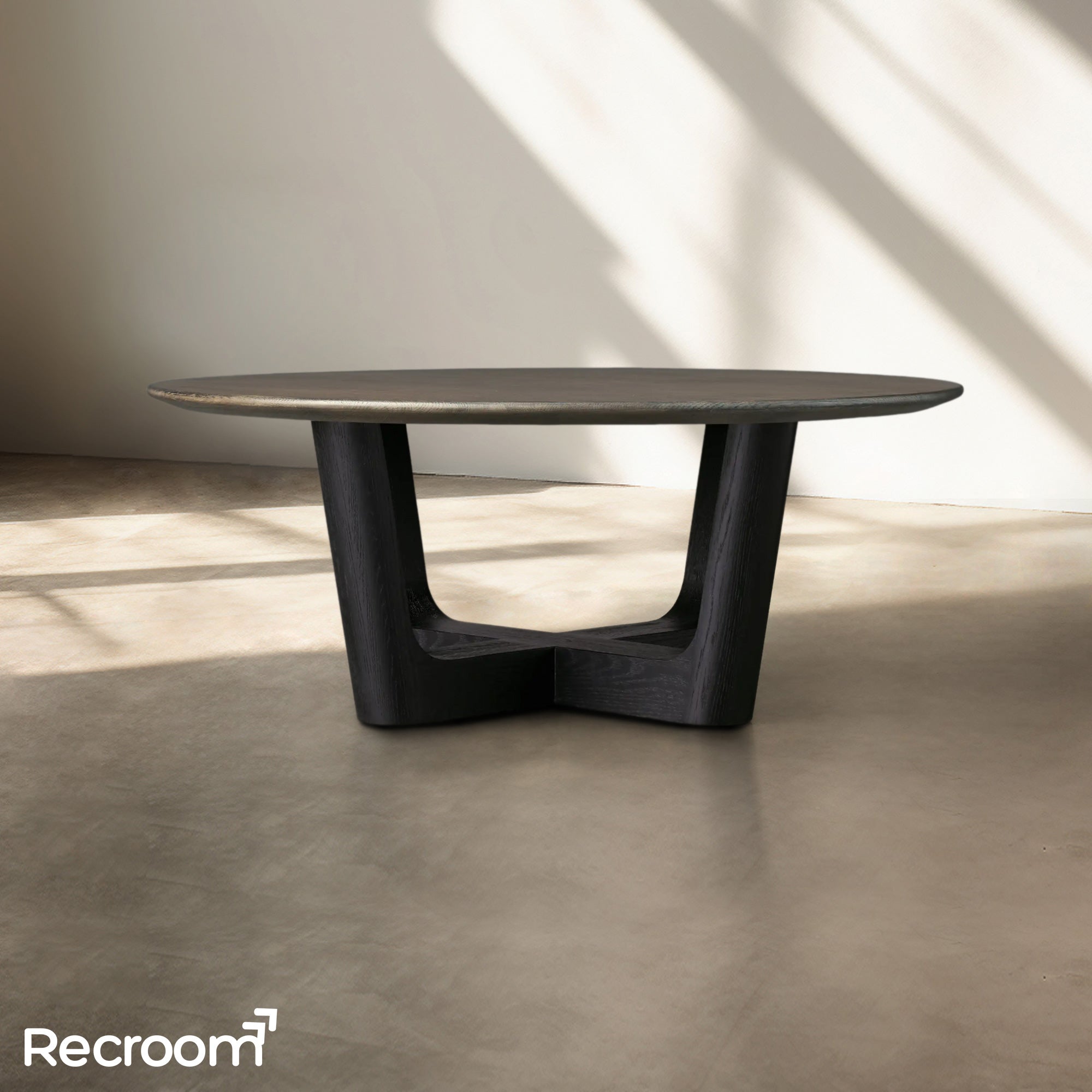 San Germani Round Wood Coffee Table with Rennes Base - Zonesus