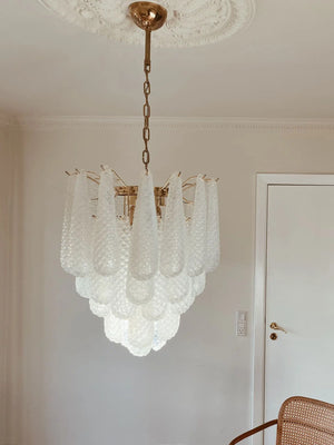 Murano Chandelier – Drop – 41 glasses – Opalino - Zonesus
