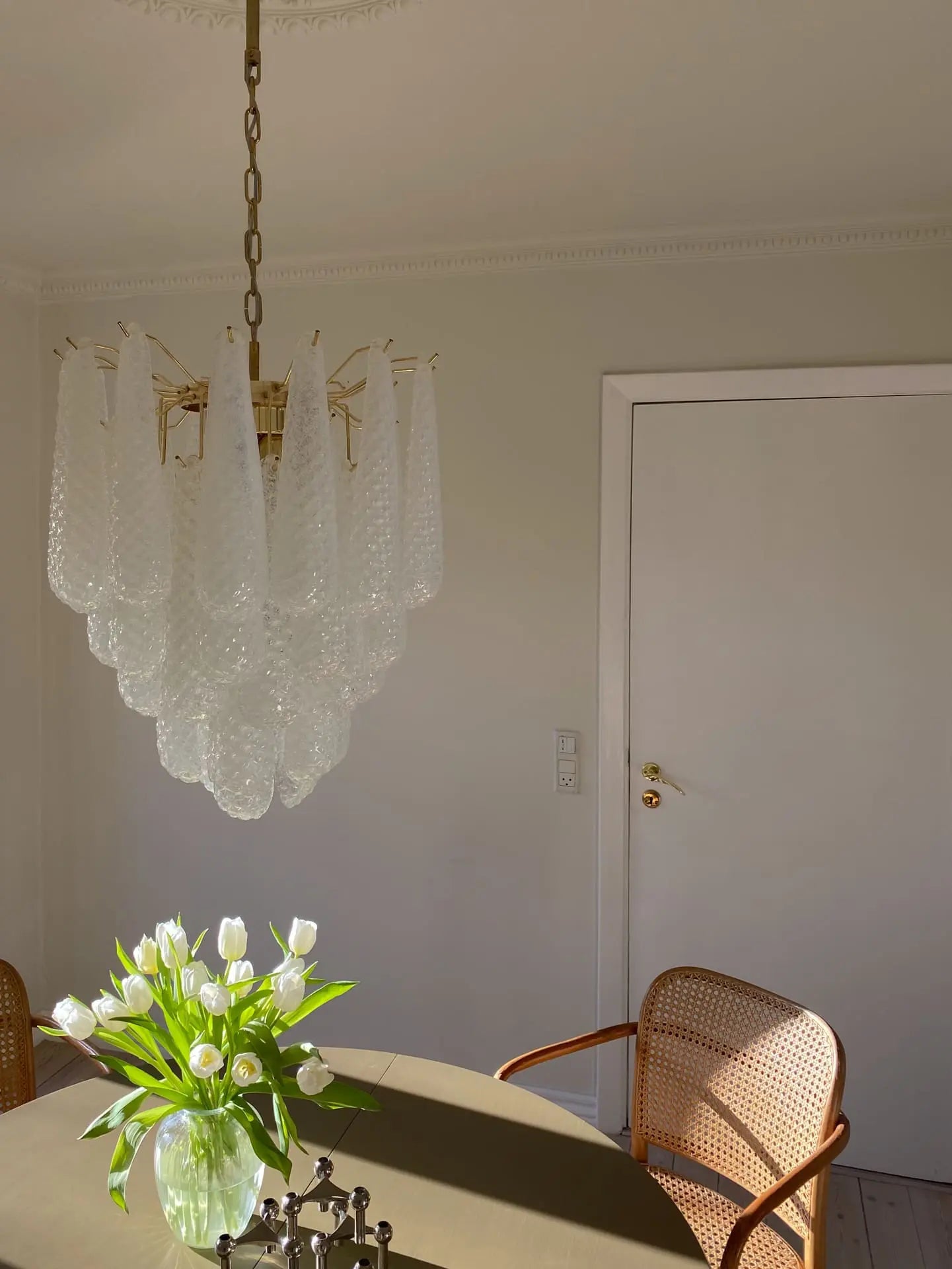 Murano Chandelier – Drop – 41 glasses – Opalino - Zonesus