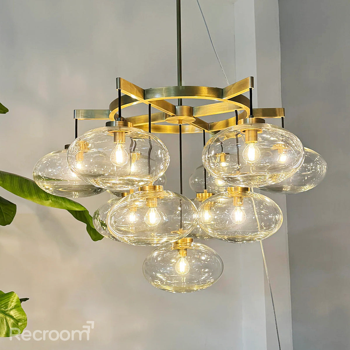 Cabretten Clear Glass Round Chandelier 36" - Zonesus
