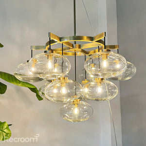 Cabretten Clear Glass Round Chandelier 36" - Zonesus