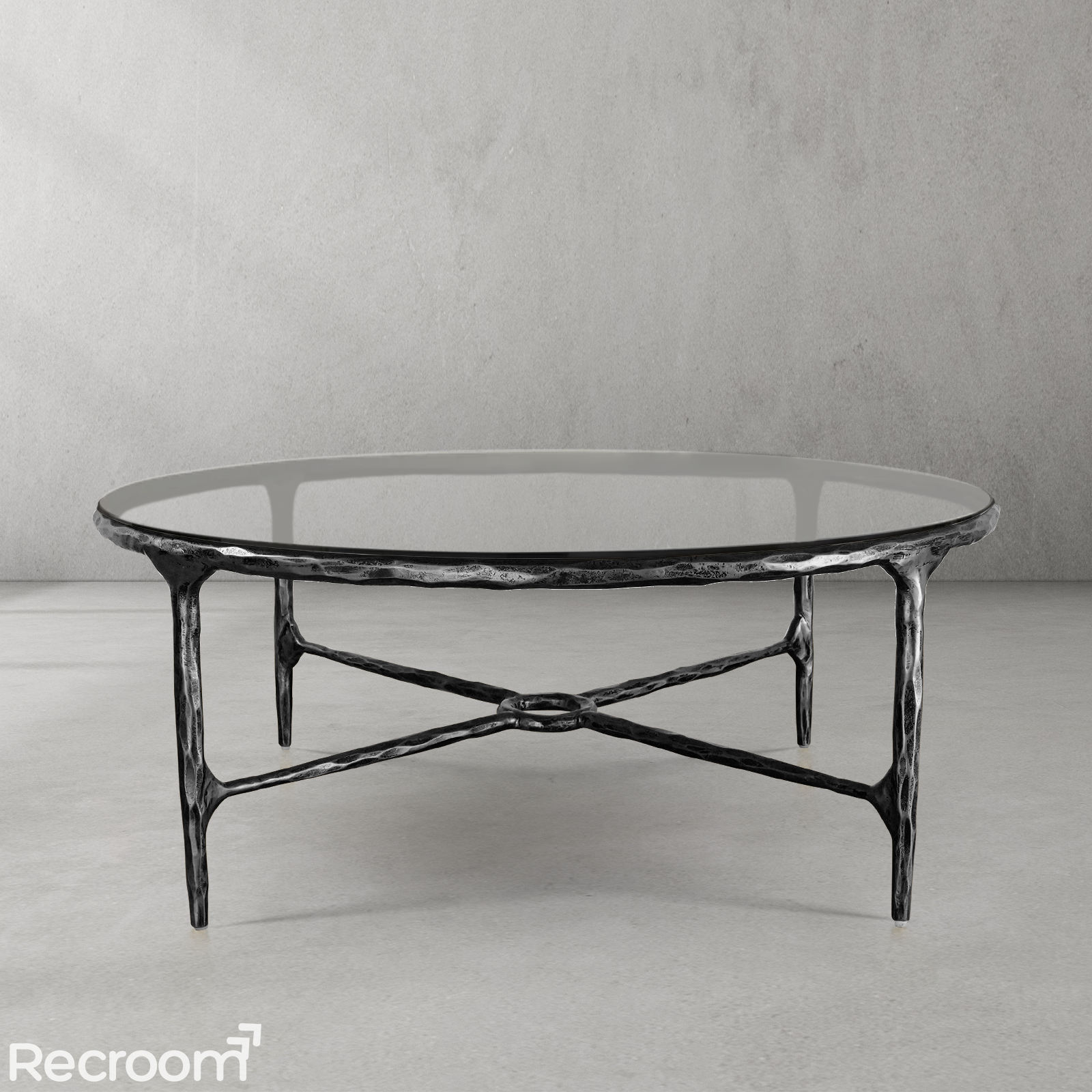 Thaddeo Glass Round Coffee Table 36" 55" - Zonesus