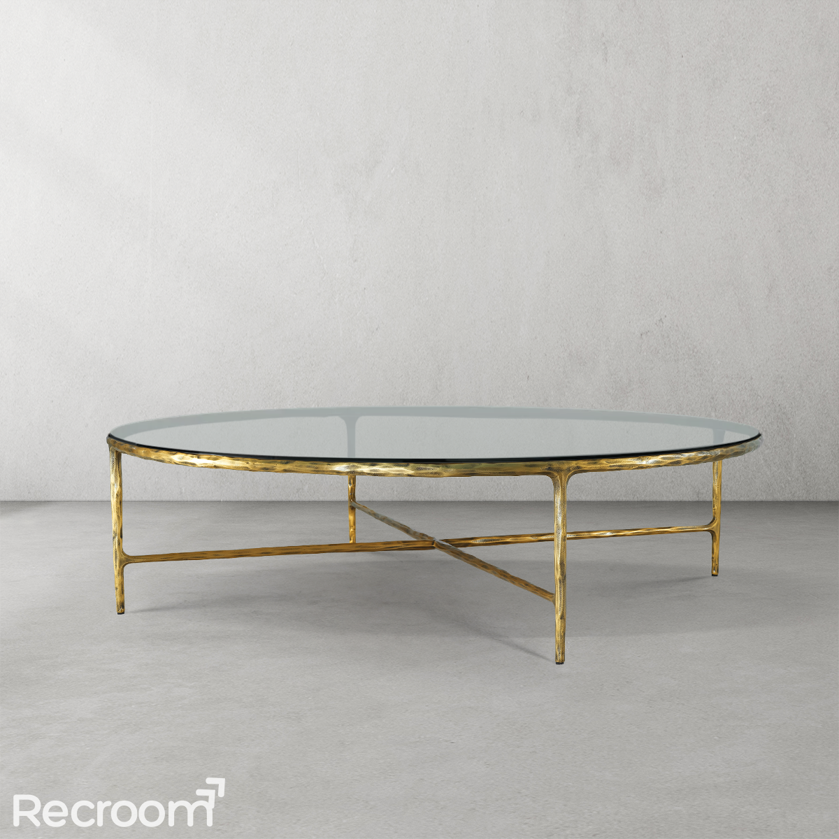 Thaddeo Glass Round Coffee Table 36" 55" - Zonesus