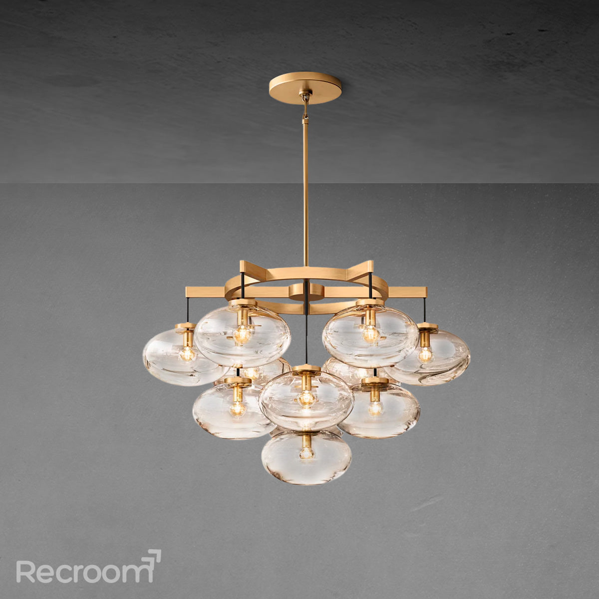 Cabretten Clear Glass Round Chandelier 36" - Zonesus