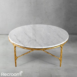 Thaddeo Marble Round Coffee Table Style O - Zonesus