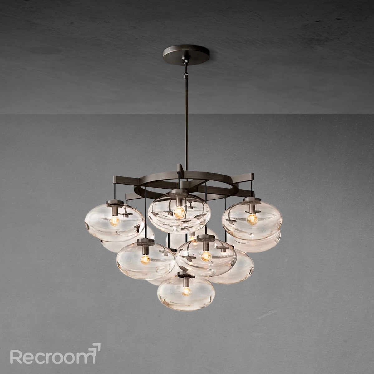 Cabretten Clear Glass Round Chandelier 36" - Zonesus