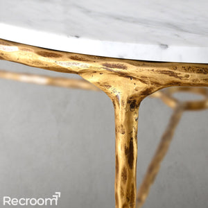Thaddeo Marble Round Coffee Table Style O - Zonesus