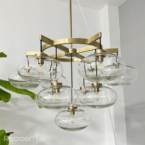 Cabretten Clear Glass Round Chandelier 36" - Zonesus