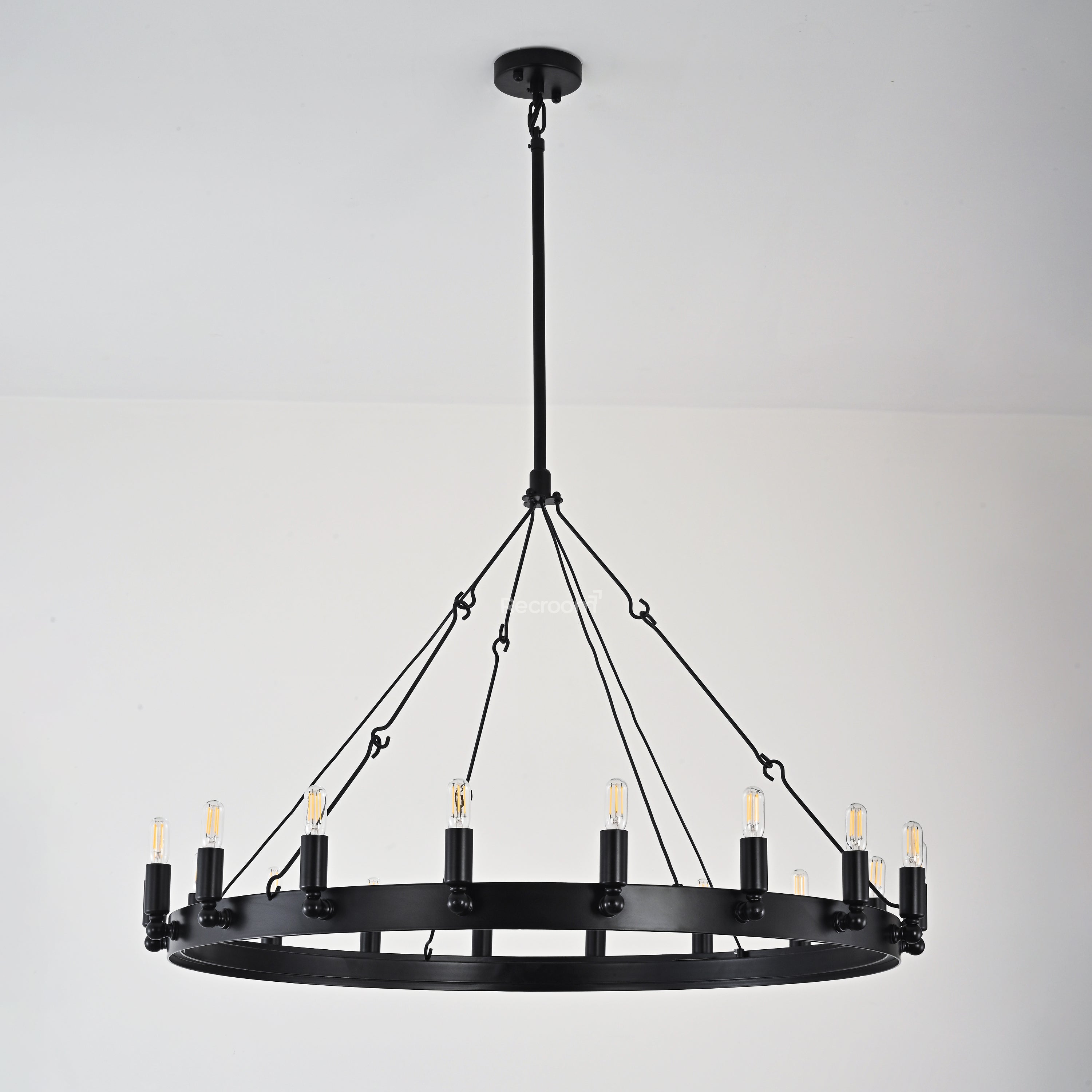 Caminon Vintage Filament Round Chandelier 38" - Zonesus