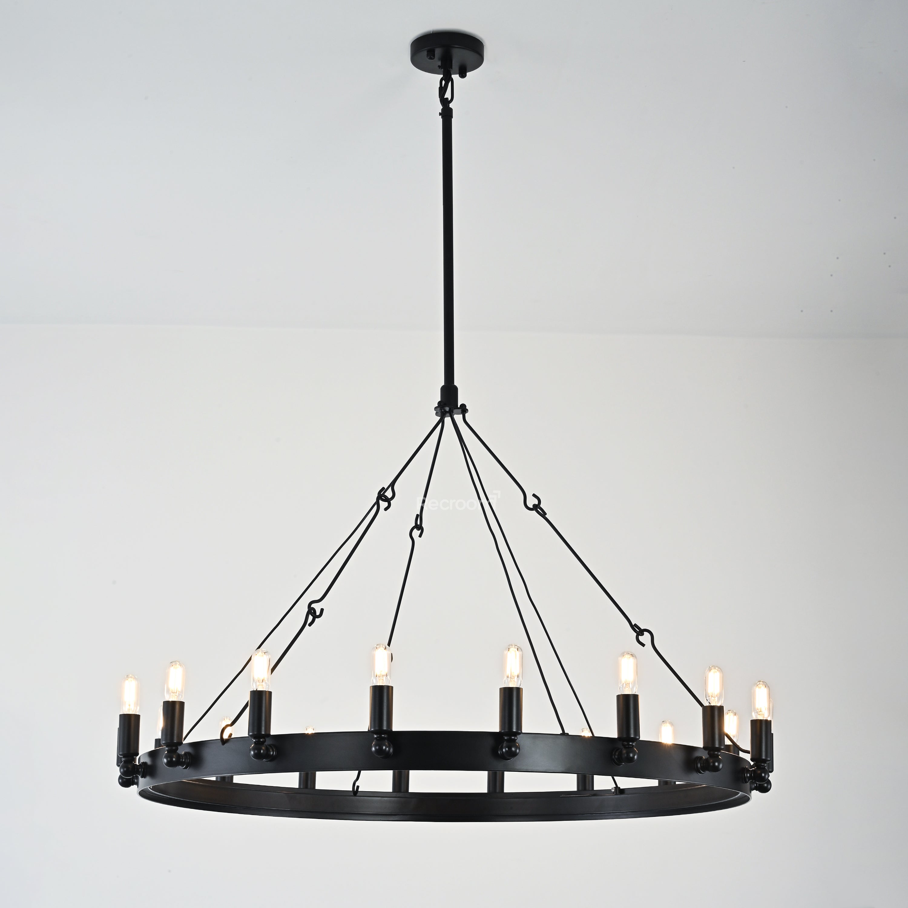 Caminon Vintage Filament Round Chandelier 38" - Zonesus