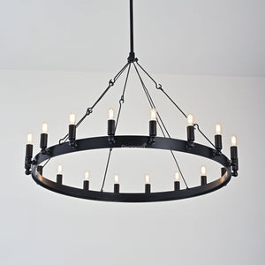 Caminon Vintage Filament Round Chandelier 38" - Zonesus