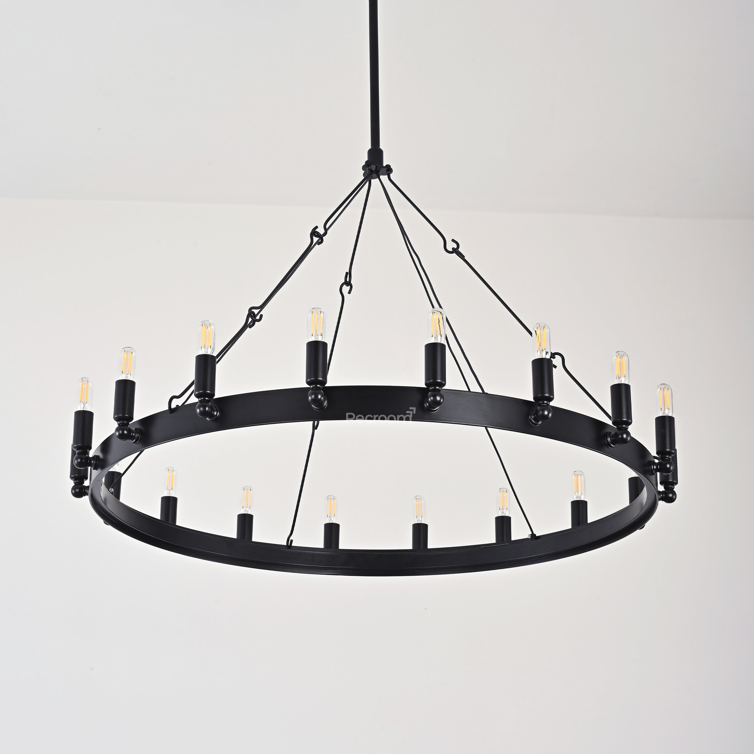 Caminon Vintage Filament Round Chandelier 38" - Zonesus