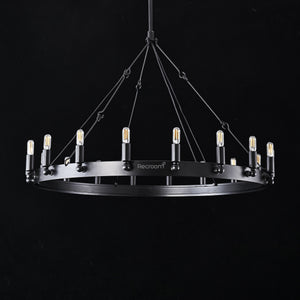 Caminon Vintage Filament Round Chandelier 38" - Zonesus