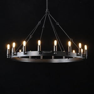 Caminon Vintage Filament Round Chandelier 38" - Zonesus