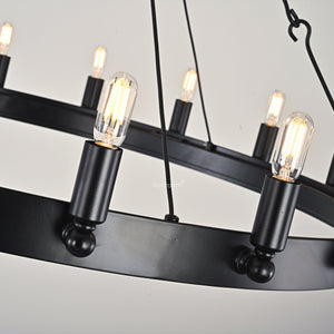Caminon Vintage Filament Round Chandelier 38" - Zonesus
